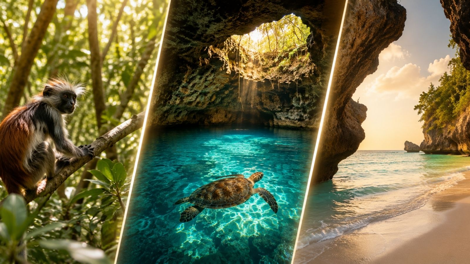 Jozani Forest, Salaam Cave & Mtende Beach Tour: All Three in One Day